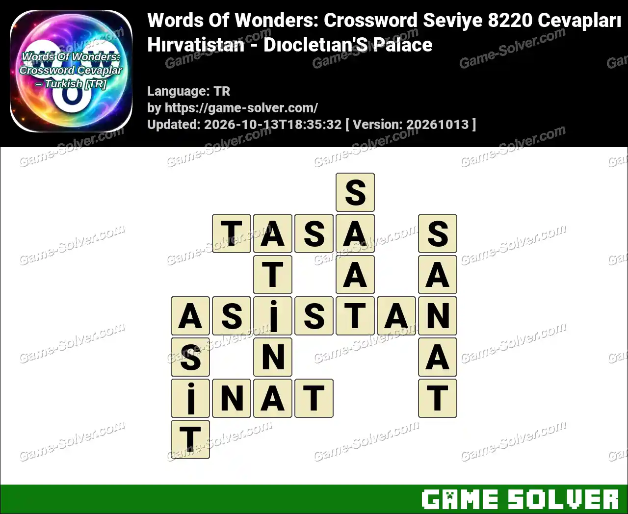 Words Of Wonders: Crossword Seviye 8220 Cevapları – Hırvatistan – Dıocletıan’S Palace